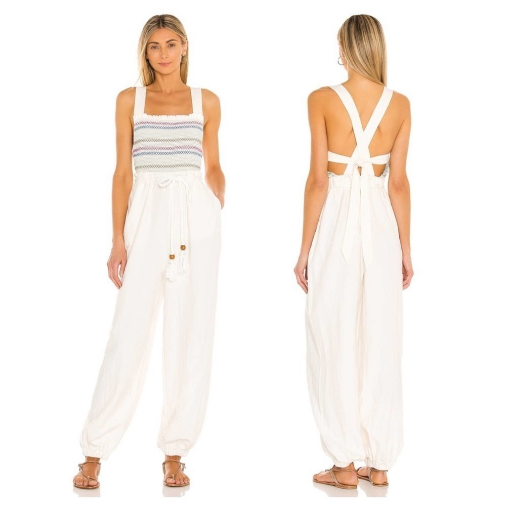 Free people Sienna Smocked Jumpsuit